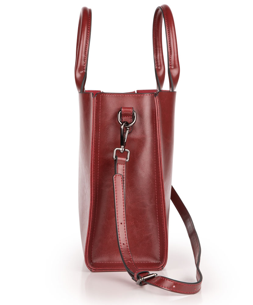Genuine Leather Dark Red Shoulder Bag
